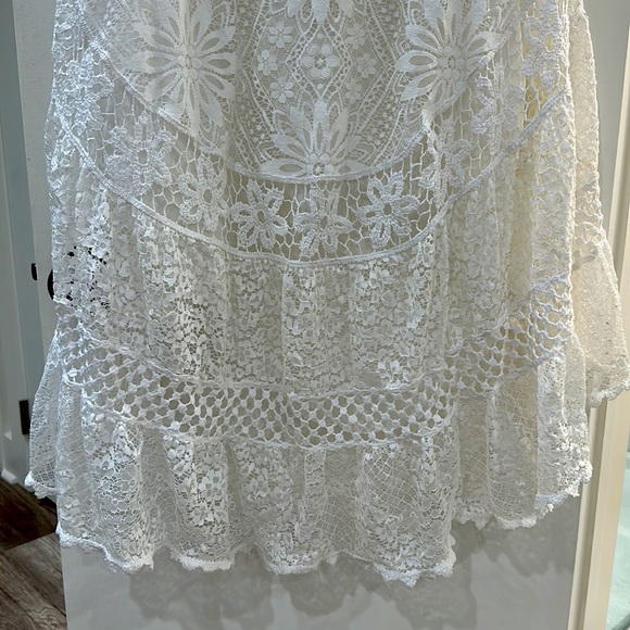 Temptation Positano lace crochet skirt or strapless dress BNWT size L white 🤍 - Picture 10 of 13